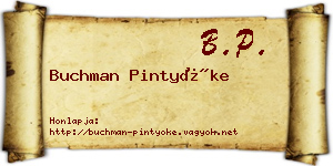 Buchman Pintyőke névjegykártya